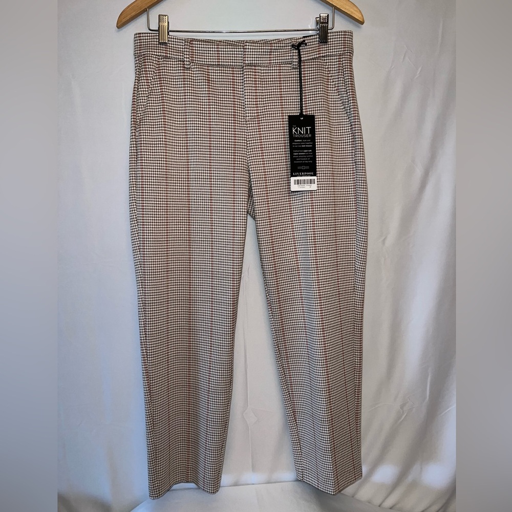 Liverpool Los Angeles Knit Trouser Petite 6/28. Cream, Tan, Red